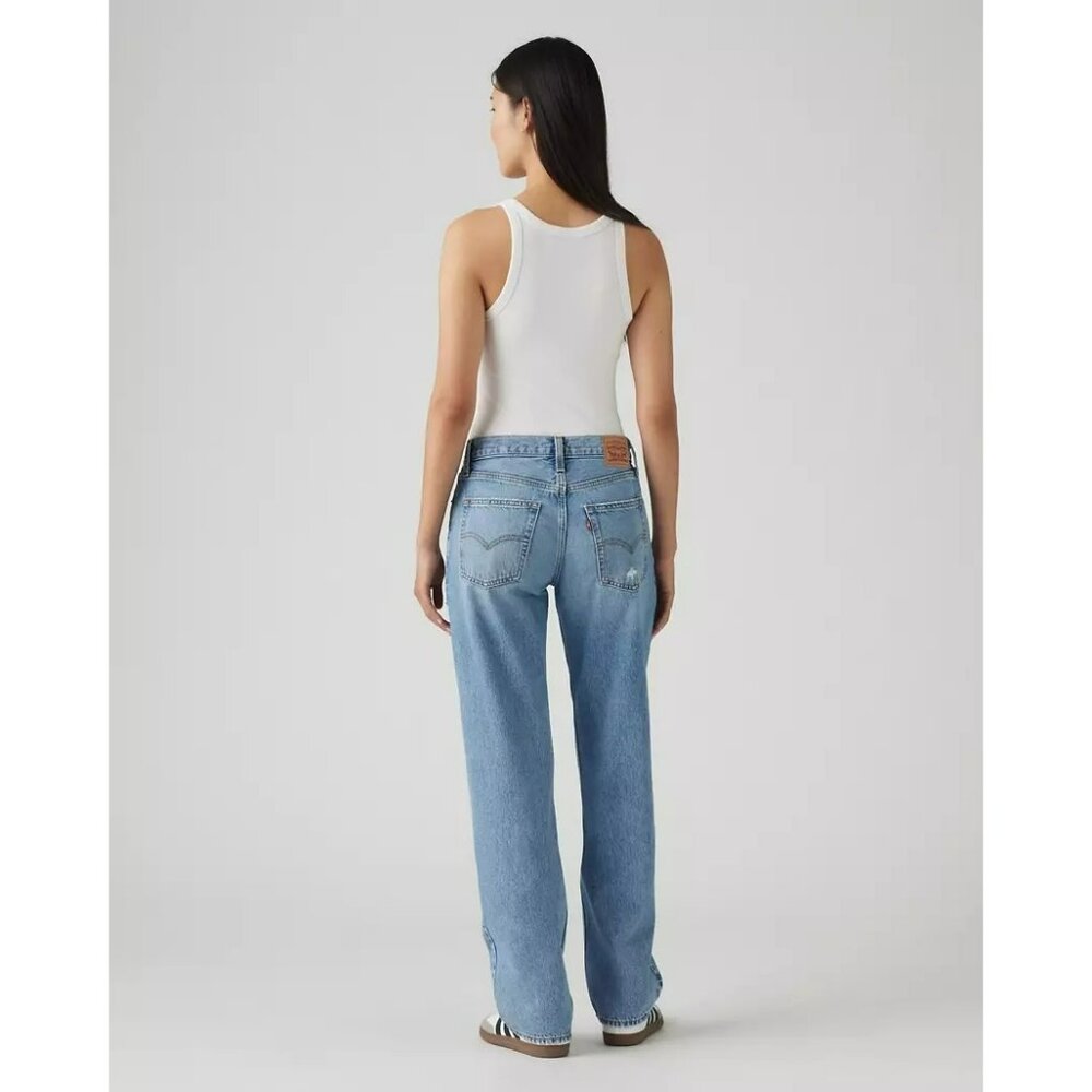 Levis 94 Baggy Light Wash Denim Jeans Size 28 Relaxed Fit High Rise Straight Leg